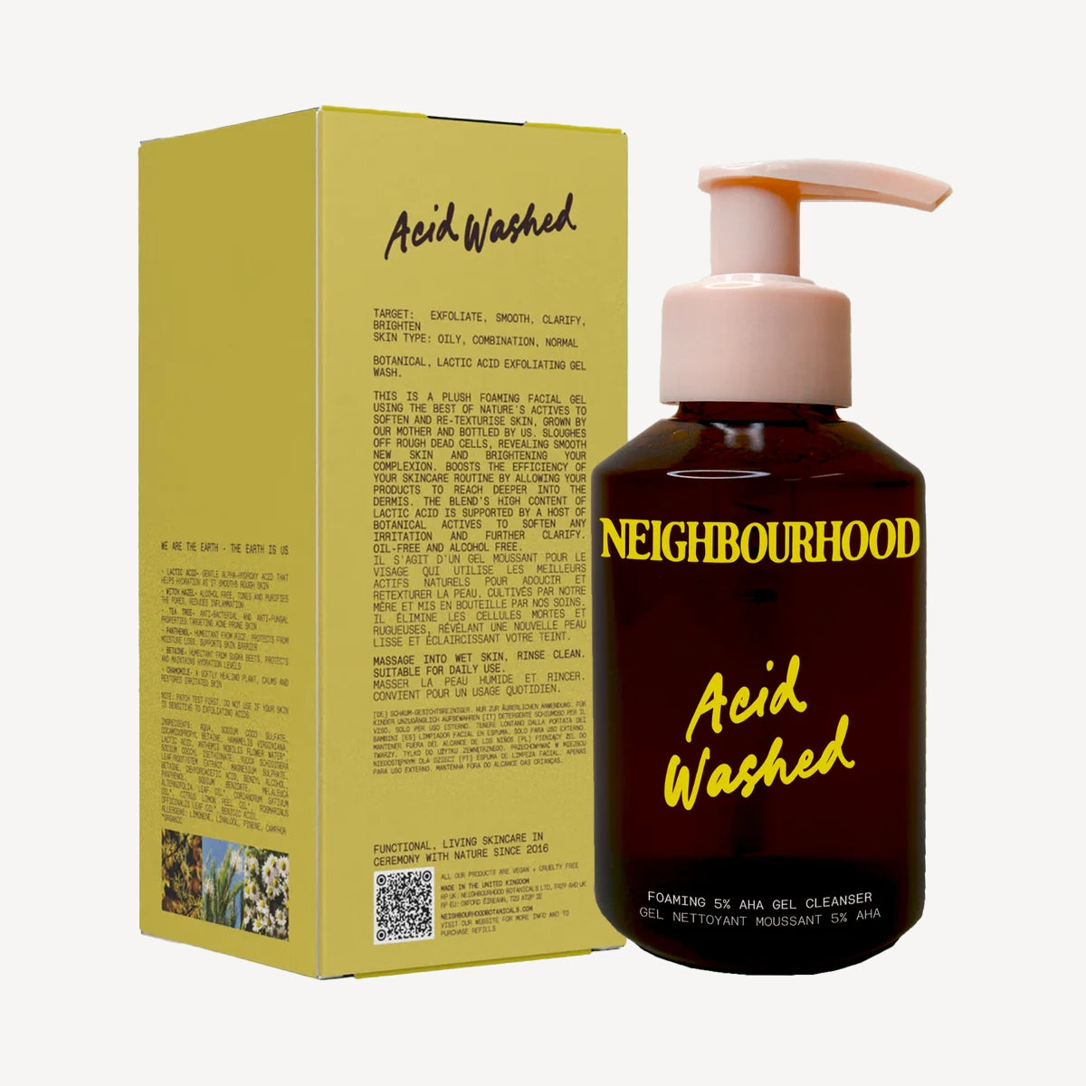 Acid Washed' Foaming 5% AHA Gel Cleanser Neighbourhood Botanicals 