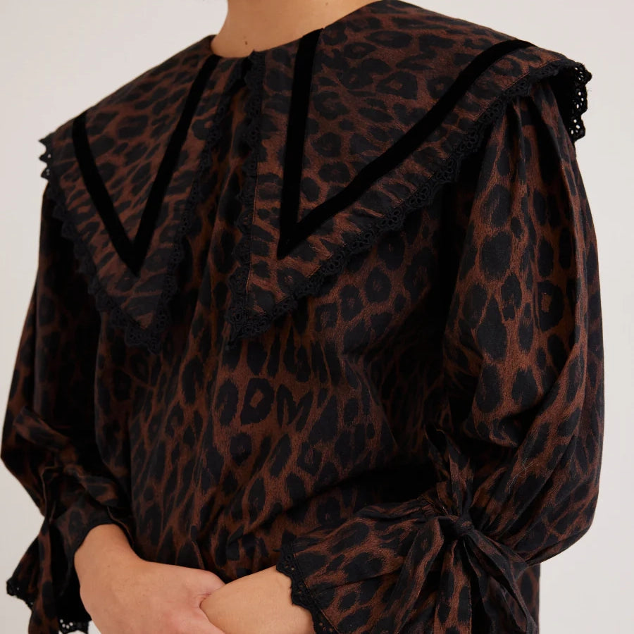 Candice Blouse - Leopard Apparel DAMSON MADDER 