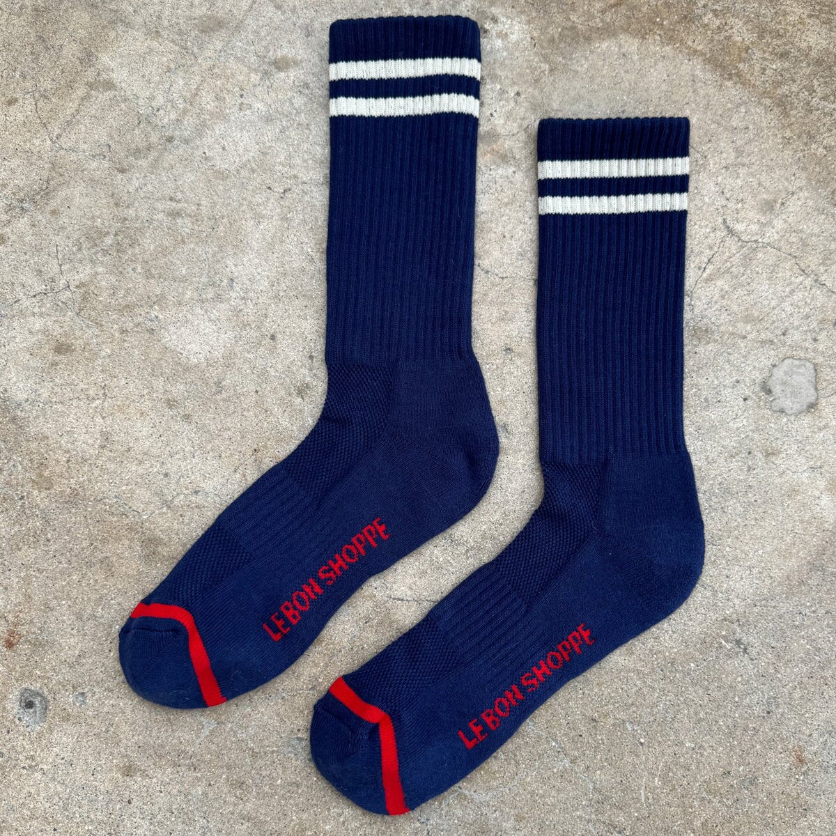 Extended Boyfriend Socks LE BON SHOPPE Navy 