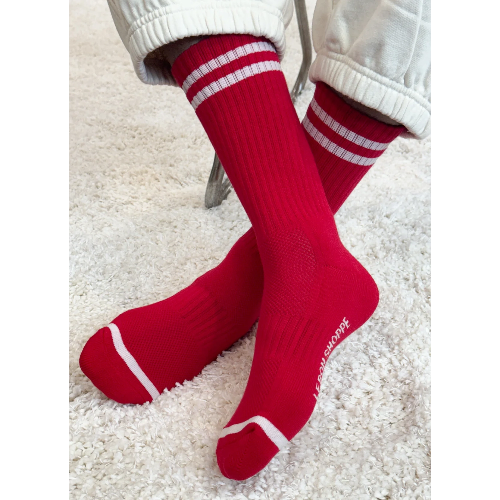 Extended Boyfriend Socks LE BON SHOPPE Red 