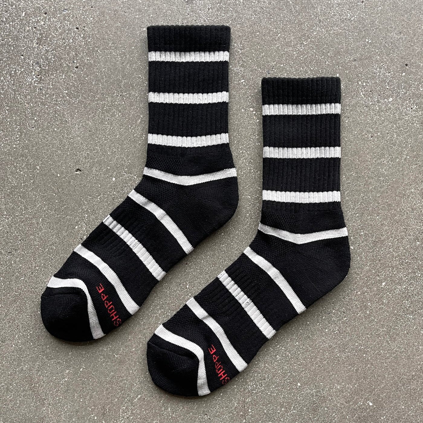 Le Bon Shoppe | Striped Boyfriend Socks Socks LE BON SHOPPE Black Stripe 