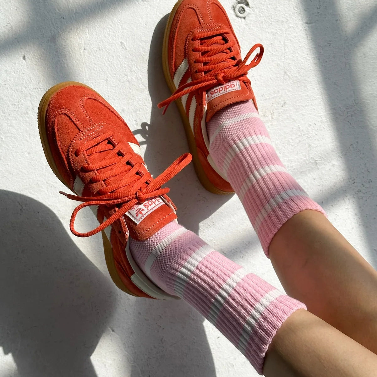 Le Bon Shoppe | Striped Boyfriend Socks Socks LE BON SHOPPE Pink White Stripe 