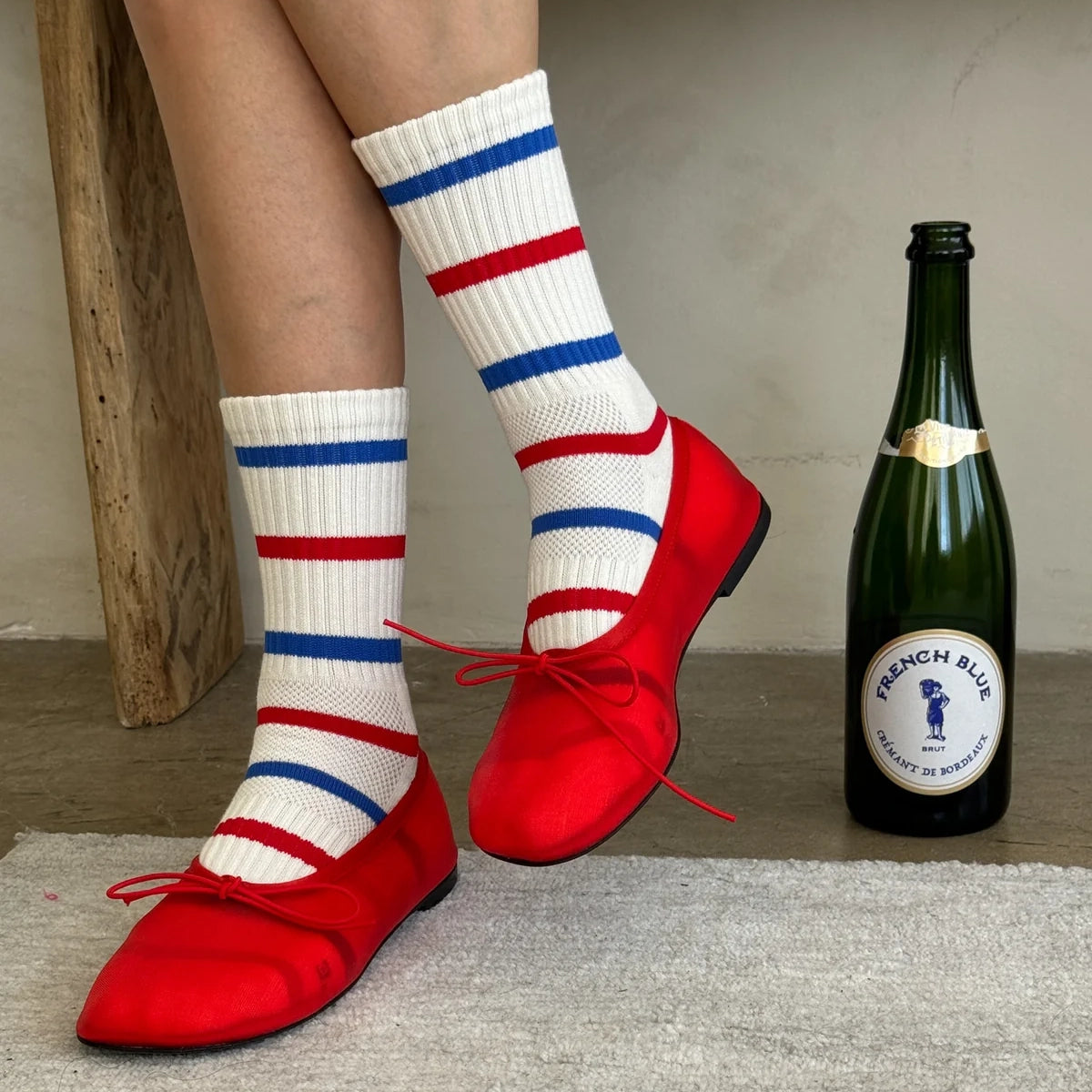 Le Bon Shoppe | Striped Boyfriend Socks Socks LE BON SHOPPE Red Blue 