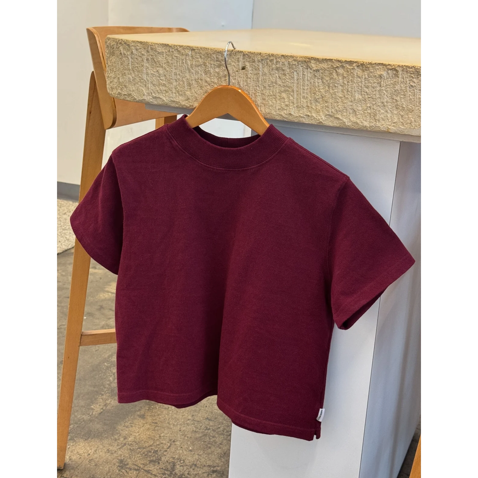 Le Bon Shoppe | Sunset Mock Neck Tee Apparel LE BON SHOPPE cabernet small 