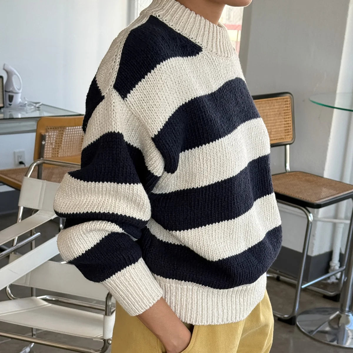 Le Bon Shoppe | Zoe Cotton Sweater Apparel LE BON SHOPPE navy stripe XS/S 