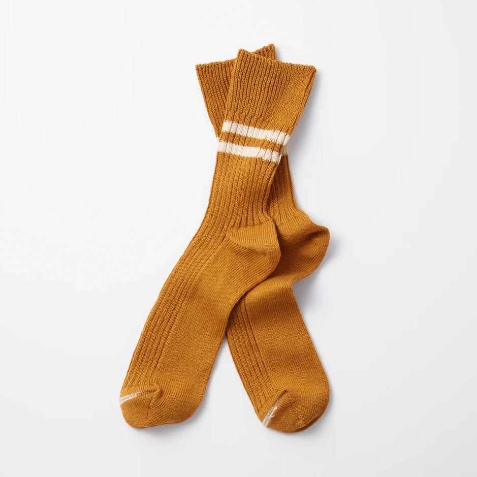 ROTOTO | Hemp & Cotton Stripe Socks Socks ROTOTO sunset gold/white sand Small 