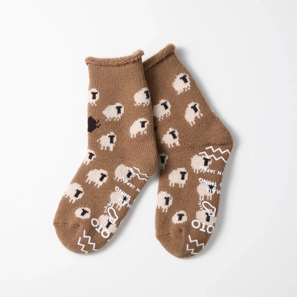 ROTOTO | Pile Room Socks Sheep Socks ROTOTO brown Small 