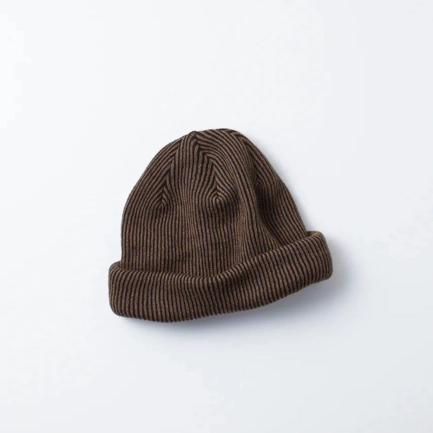 Rototo | Super Soft 2Way Stripe Beanie Hat OBEY Khaki/Black 